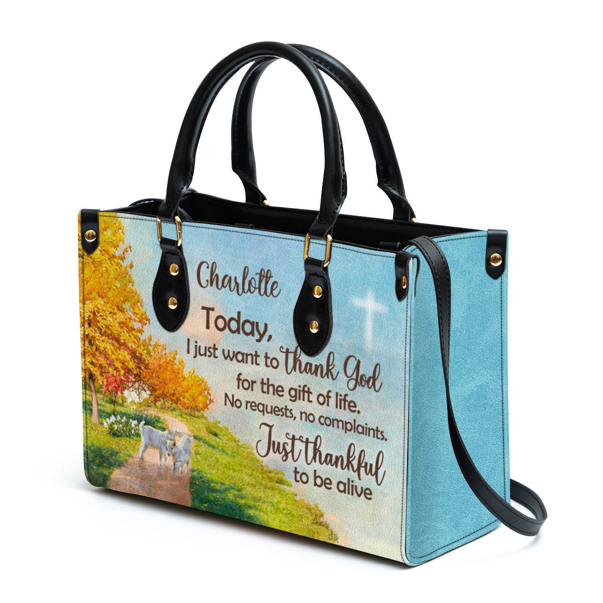 Personalized Leather Bag For Women, Just Thankful To Be Alive Leather Bag Leather Bag, Christian Gifts For Women