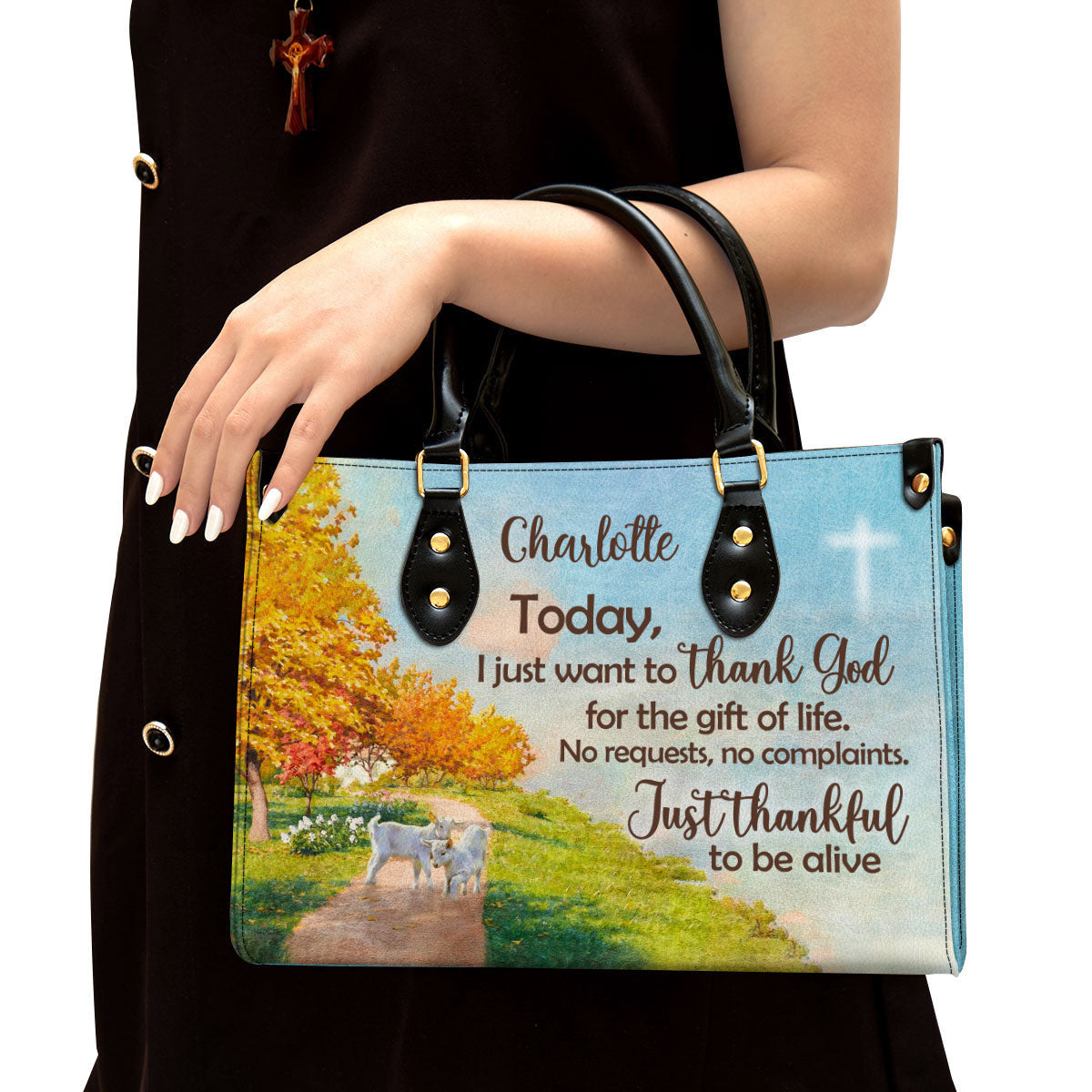 Personalized Leather Bag For Women, Just Thankful To Be Alive Leather Bag Leather Bag, Christian Gifts For Women
