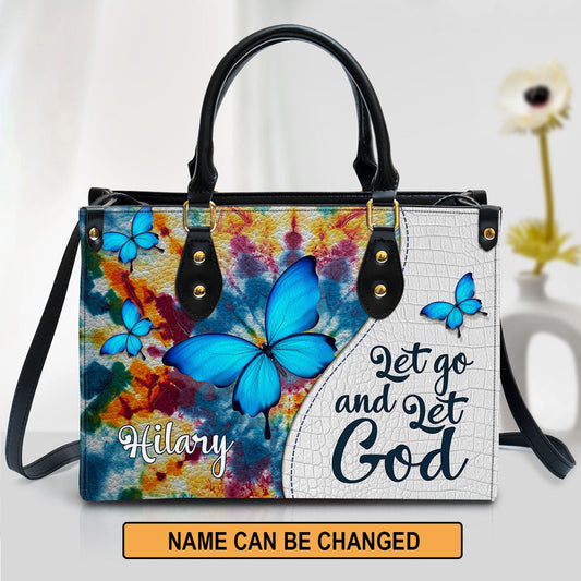 Personalized Leather Bag For Women, Let Go And Let God Leather Bag Leather Bag, Christian Gifts For Women