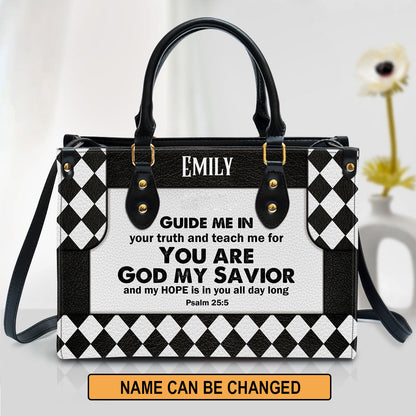 Personalized Leather Bag For Women, My Hope Is In You All Day Long Leather Bag Leather Bag, Christian Gifts For Women