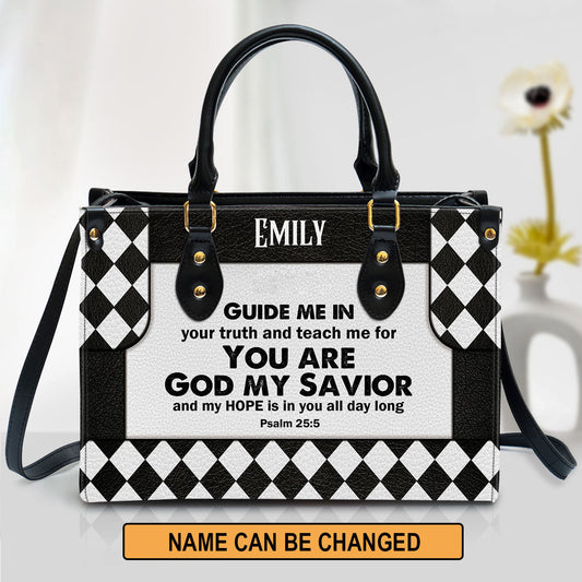 Personalized Leather Bag For Women, My Hope Is In You All Day Long Leather Bag Leather Bag, Christian Gifts For Women
