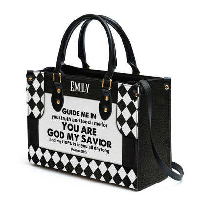 Personalized Leather Bag For Women, My Hope Is In You All Day Long Leather Bag Leather Bag, Christian Gifts For Women