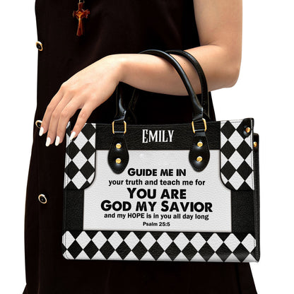 Personalized Leather Bag For Women, My Hope Is In You All Day Long Leather Bag Leather Bag, Christian Gifts For Women