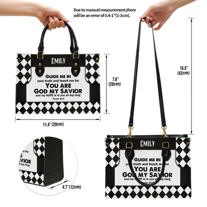 Personalized Leather Bag For Women, My Hope Is In You All Day Long Leather Bag Leather Bag, Christian Gifts For Women