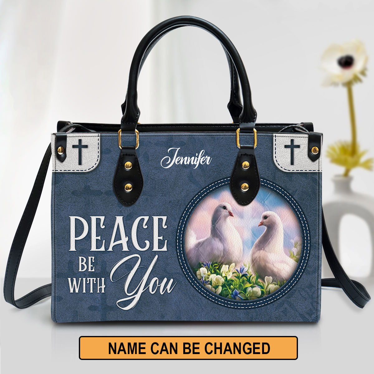Personalized Leather Bag For Women, Peace Be With You Leather Bag Leather Bag, Christian Gifts For Women