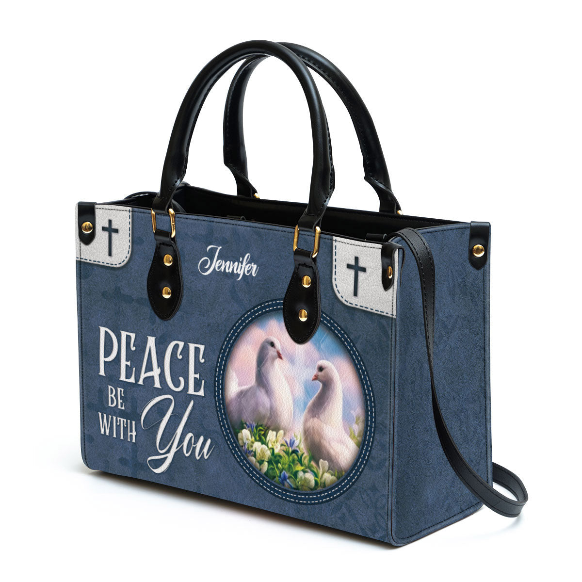 Personalized Leather Bag For Women, Peace Be With You Leather Bag Leather Bag, Christian Gifts For Women