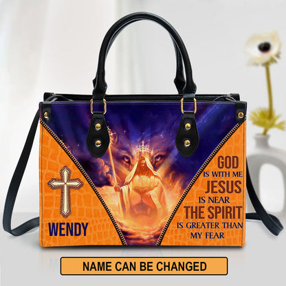 Personalized Leather Bag For Women, The Spirit Is Greater Than My Fear Leather Bag Leather Bag, Christian Gifts For Women