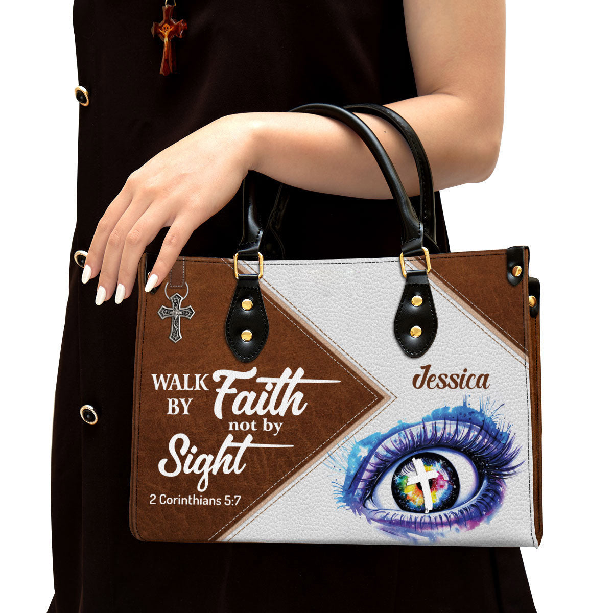Personalized Leather Bag For Women, Walk By Faith Not By Sight Leather Bag Leather Bag, Christian Gifts For Women