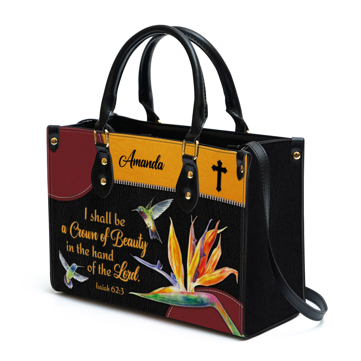Personalized Leather Bag For Women, You Shall Be A Crown Of Beauty In The Hand Of The Lord Leather Bag Leather Bag, Christian Gifts For Women
