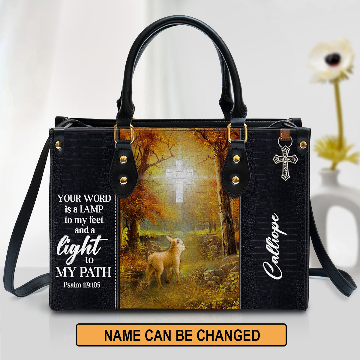 Personalized Leather Bag For Women, Your Word Is A Lamp To My Feet And A Light To My Path Leather Bag Leather Bag, Christian Gifts For Women