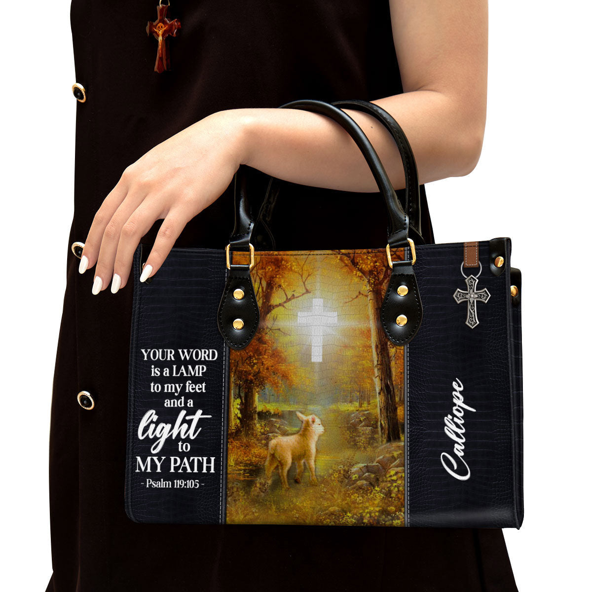 Personalized Leather Bag For Women, Your Word Is A Lamp To My Feet And A Light To My Path Leather Bag Leather Bag, Christian Gifts For Women