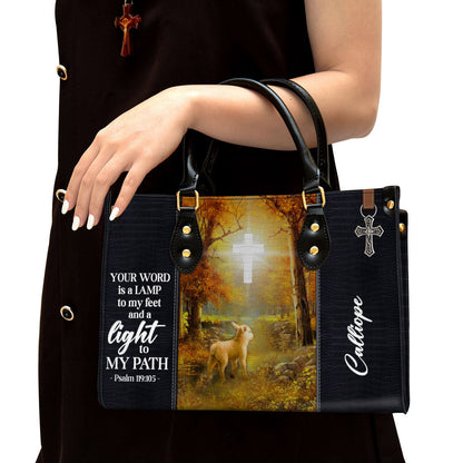 Personalized Leather Bag For Women, Your Word Is A Lamp To My Feet And A Light To My Path Leather Bag Leather Bag, Christian Gifts For Women