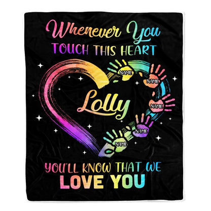 Personalized Lolly Blanket From Grandkids Granddaughter Grandson We Love You Grandparent, Mother's Day Blanket, Mothers Day Birthday Gifts For Mom