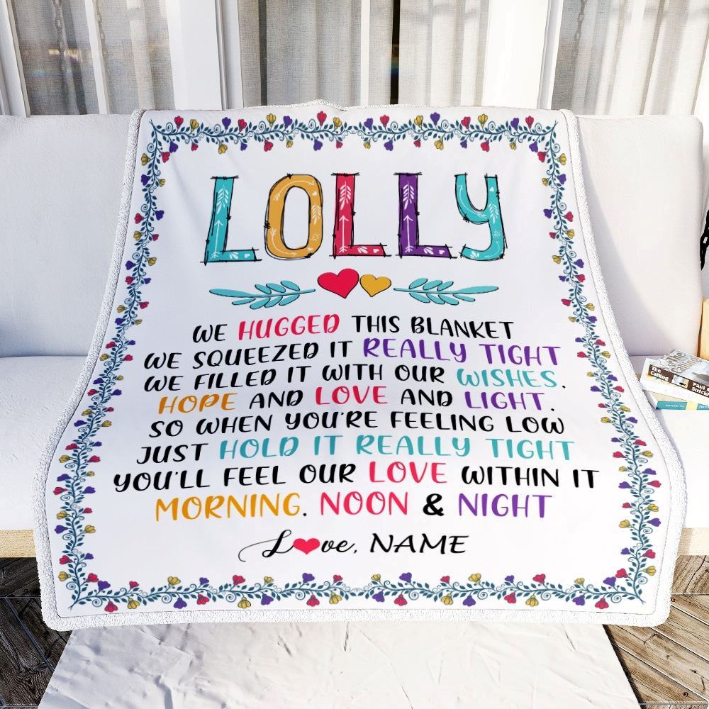 Personalized Lolly Blanket From Grandkids We Hugged This, Mother's Day Blanket, Mothers Day Birthday Gifts For Mom