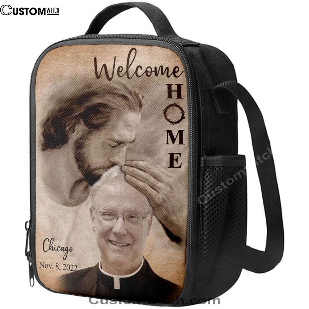 Personalized Lunch Bag Safe In God's Arms - Custom Welcome Home Lunch Bag - Digital File