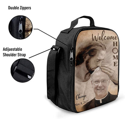 Personalized Lunch Bag Safe In God's Arms - Custom Welcome Home Lunch Bag - Digital File
