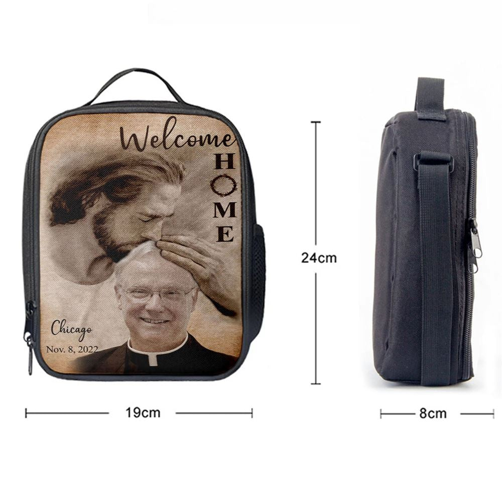 Personalized Lunch Bag Safe In God's Arms - Custom Welcome Home Lunch Bag - Digital File