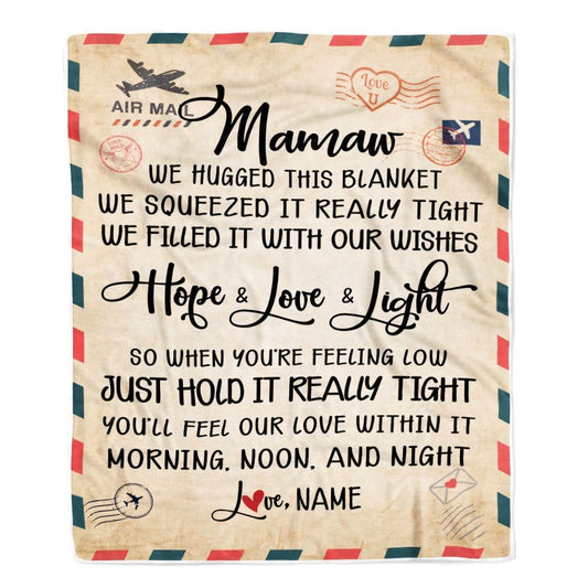 Personalized Mamaw Blanket From Grandkids We Hugged This Blanket Mail Letter, Mother's Day Blanket, Mothers Day Birthday Gifts For Mom