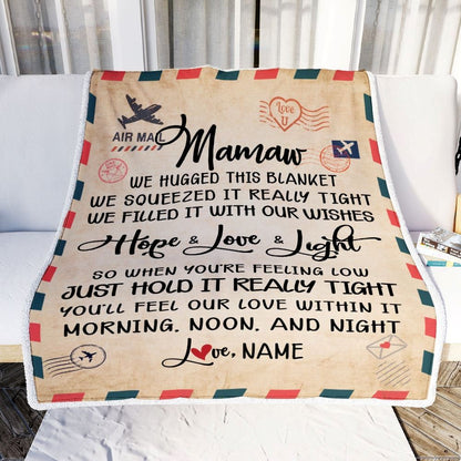 Personalized Mamaw Blanket From Grandkids We Hugged This Blanket Mail Letter, Mother's Day Blanket, Mothers Day Birthday Gifts For Mom