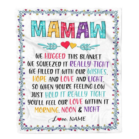 Personalized Mamaw Blanket From Grandkids We Hugged This, Mother's Day Blanket, Mothers Day Birthday Gifts For Mom
