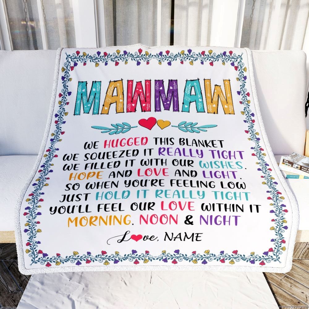 Personalized MawMaw Blanket From Grandkids We Hugged This, Mother's Day Blanket, Mothers Day Birthday Gifts For Mom