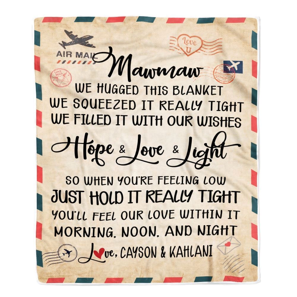Personalized Mawmaw Blanket From Grandkids We Hugged This Blanket Mail Letter, Mother's Day Blanket, Mothers Day Birthday Gifts For Mom