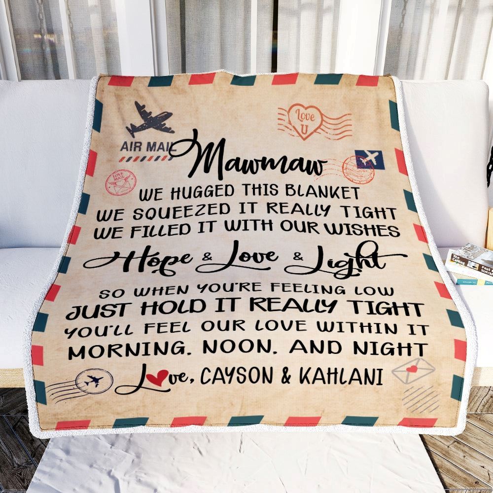Personalized Mawmaw Blanket From Grandkids We Hugged This Blanket Mail Letter, Mother's Day Blanket, Mothers Day Birthday Gifts For Mom