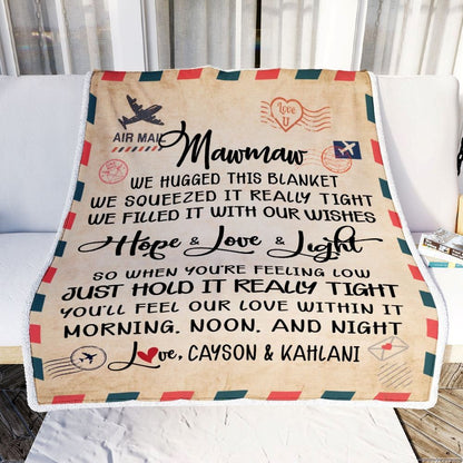 Personalized Mawmaw Blanket From Grandkids We Hugged This Blanket Mail Letter, Mother's Day Blanket, Mothers Day Birthday Gifts For Mom