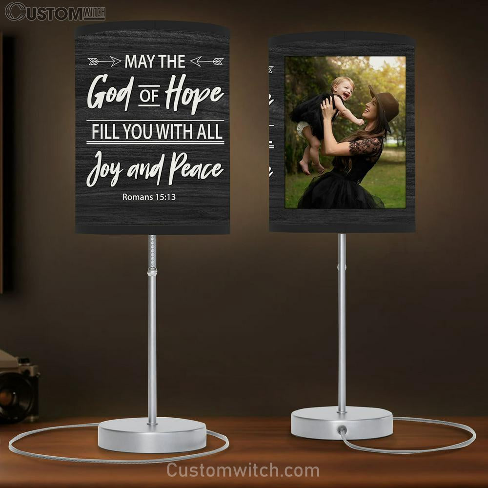 Personalized May The God Of Hope Fill You With All Joy And Peace Table Lamb Art - Scripture Table Lamb Prints - Christian Lamb Gift