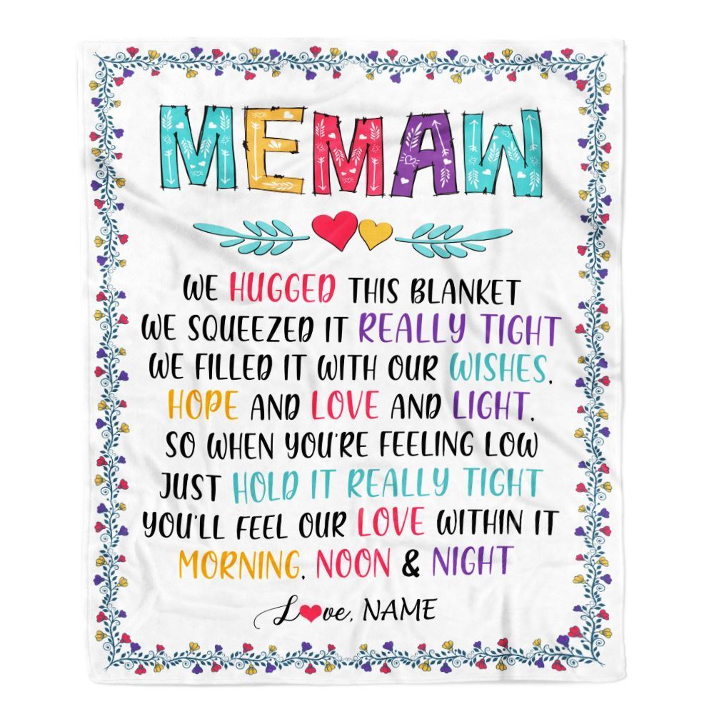 Personalized Memaw Blanket From Grandkids We Hugged This, Mother's Day Blanket, Mothers Day Birthday Gifts For Mom