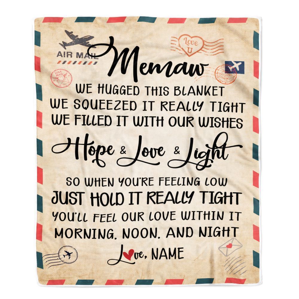 Personalized Memaw Blanket From Kids We Hugged This Blanket Mail Letter, Mother's Day Blanket, Mothers Day Birthday Gifts For Mom