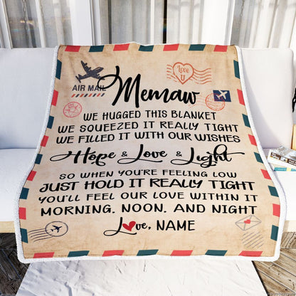 Personalized Memaw Blanket From Kids We Hugged This Blanket Mail Letter, Mother's Day Blanket, Mothers Day Birthday Gifts For Mom
