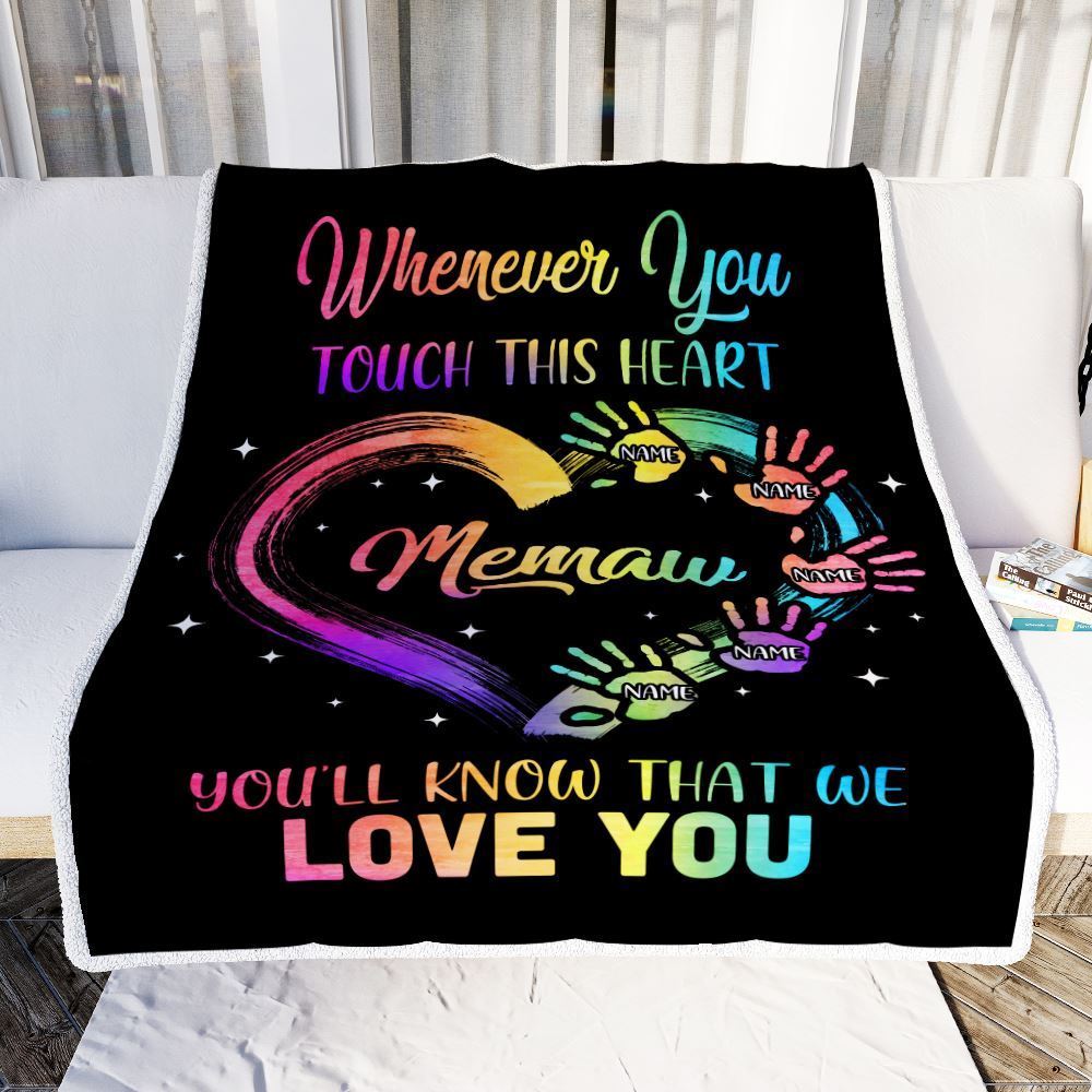 Personalized Memaw Blanket from Grandkids Granddaughter Grandson We Love You Grandparent, Mother's Day Blanket, Mothers Day Birthday Gifts For Mom