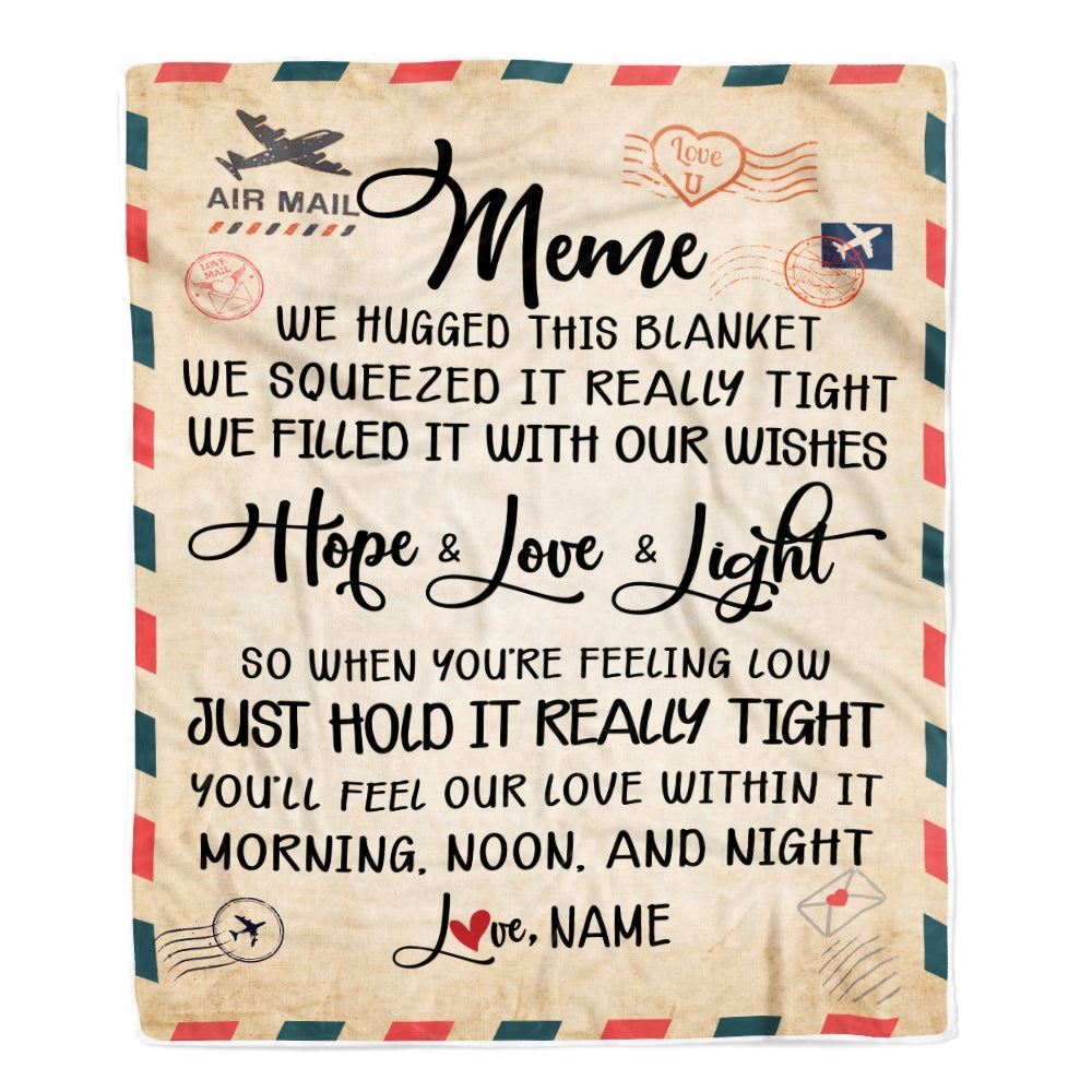 Personalized Meme Blanket From Grandkids We Hugged This Blanket Mail Letter, Mother's Day Blanket, Mothers Day Birthday Gifts For Mom