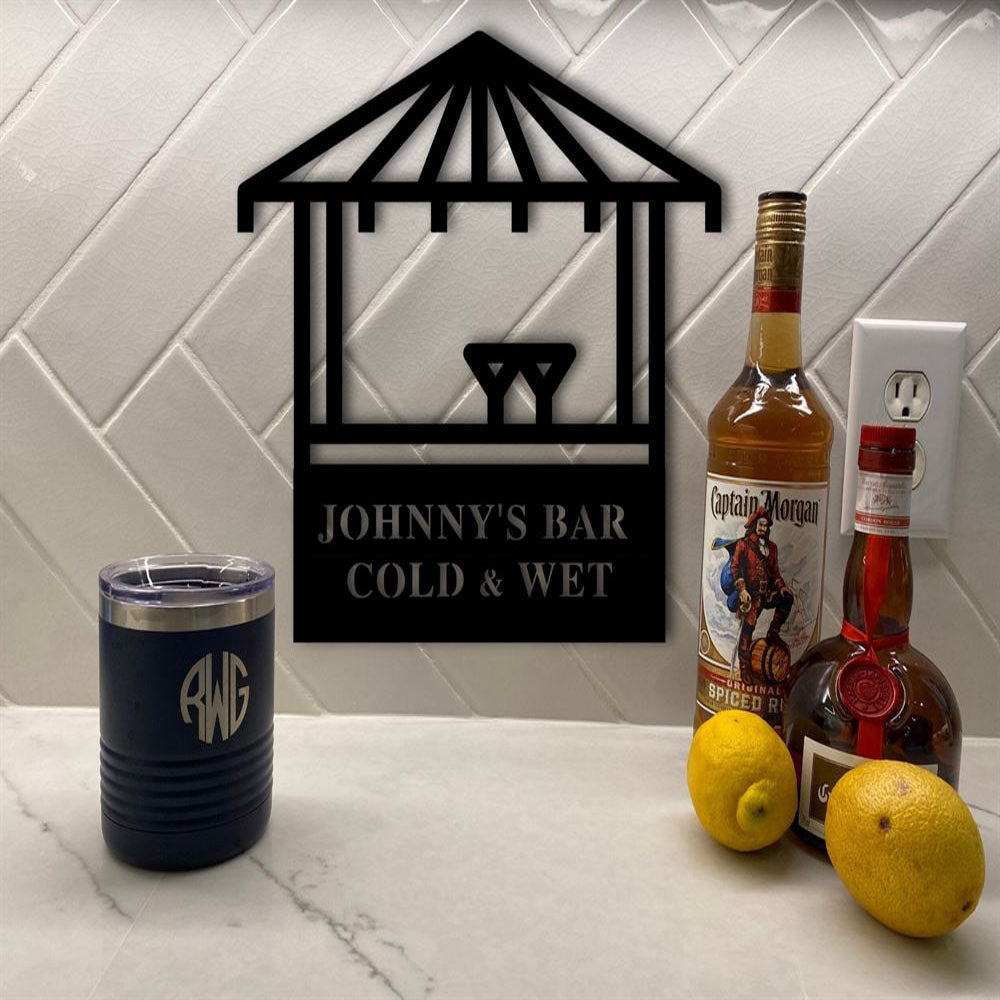 Personalized Metal Bar Metal Sign, Beach Bar Sign, Pool Decor Metal Signs, Pool Bar Outdoor Metal Sign