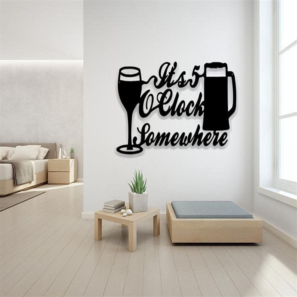 Personalized Metal Bar Metal Sign, It's 5 O'clock Somewhere Metal Letters, Drinks Wall Art Metal