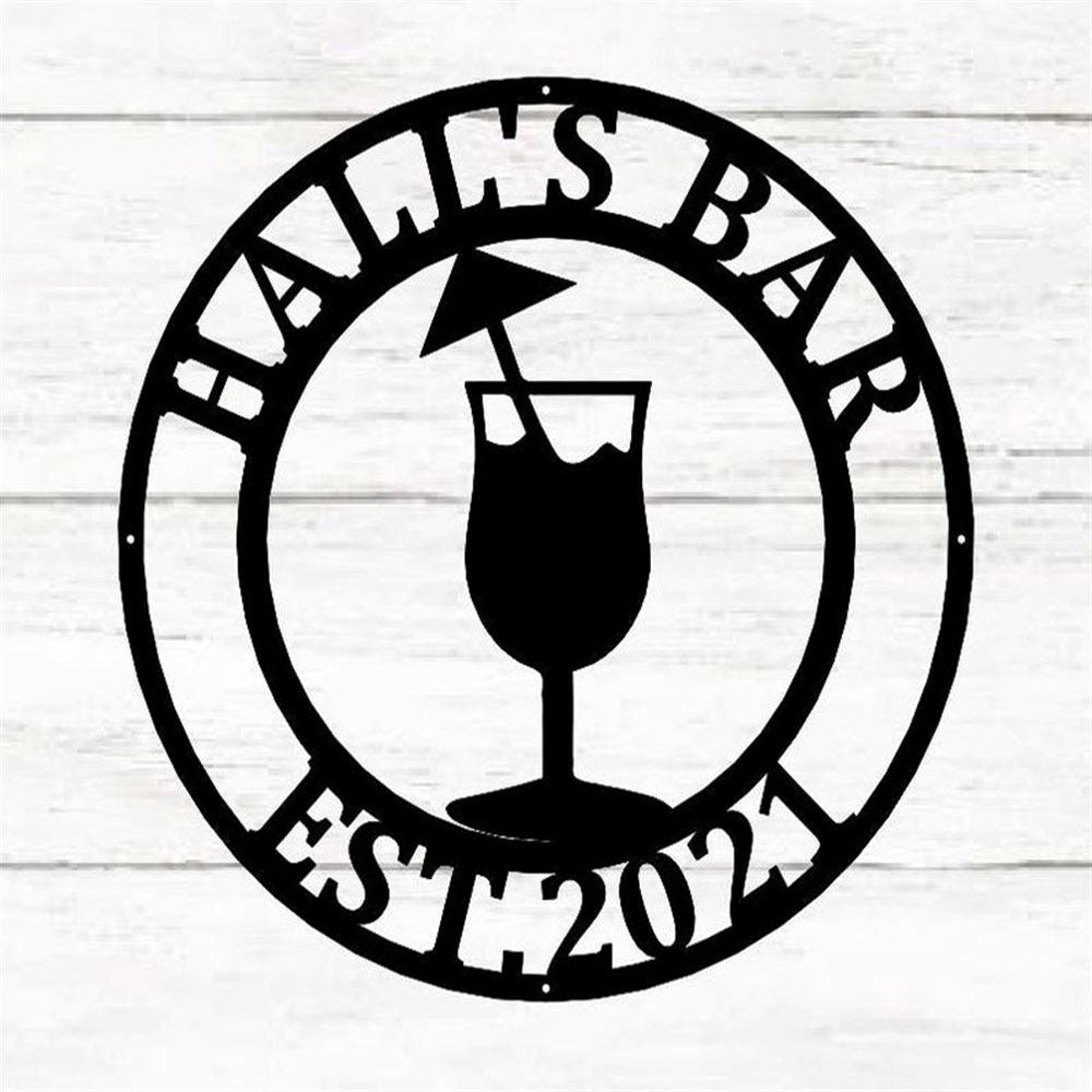 Personalized Metal Bar Sign, Bar Theme Sign, Bar Sign, Metal Wall Art, Grill Man Cave Sign