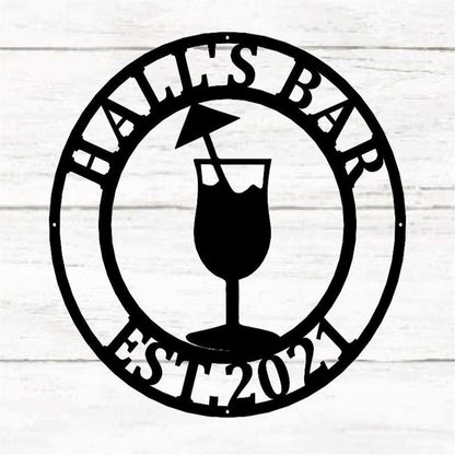 Personalized Metal Bar Sign, Bar Theme Sign, Bar Sign, Metal Wall Art, Grill Man Cave Sign