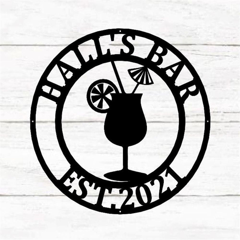 Personalized Metal Bar Sign, Bar Theme Sign, Bar Sign, Metal Wall Art, Grill Man Cave Sign