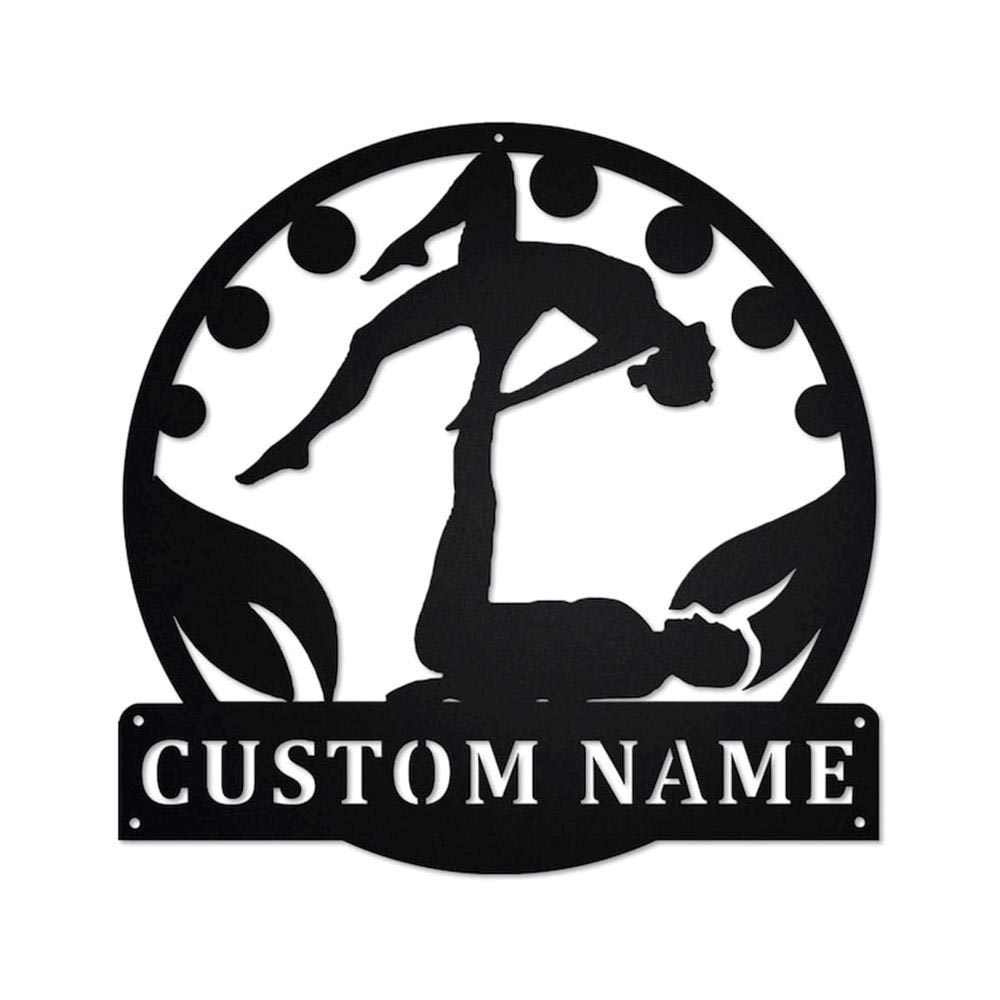 Personalized Metal Monogram Sign, Acroyoga Metal Sign, Acroyoga Metal Wall Art, Acroyoga Metal Sign, Acroyoga Lover, Acroyoga Gift