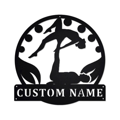 Personalized Metal Monogram Sign, Acroyoga Metal Sign, Acroyoga Metal Wall Art, Acroyoga Metal Sign, Acroyoga Lover, Acroyoga Gift