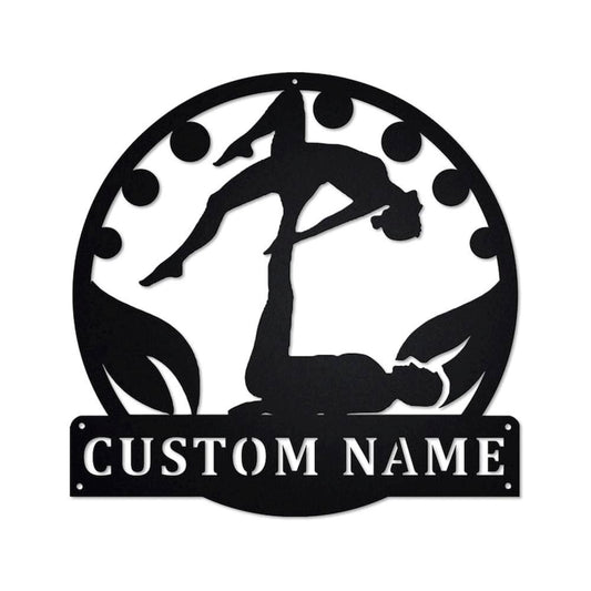 Personalized Metal Monogram Sign, Acroyoga Metal Sign, Acroyoga Metal Wall Art, Acroyoga Metal Sign, Acroyoga Lover, Acroyoga Gift
