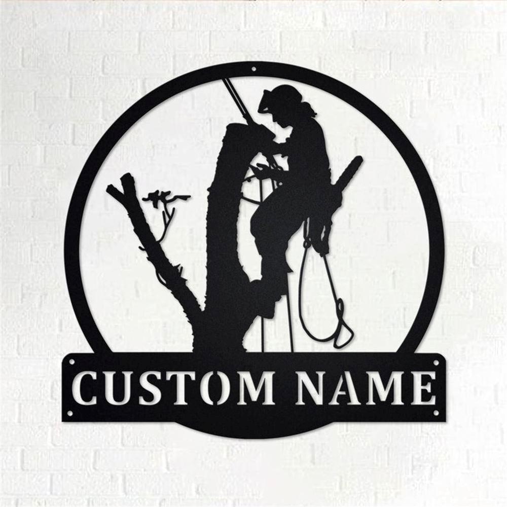 Personalized Metal Monogram Sign, Arborists Metal Wall Art, Arborists Name Sign, Decoration For Room