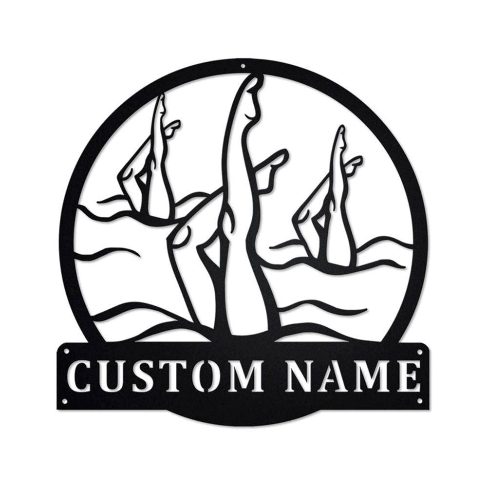 Personalized Metal Monogram Sign, Artistic Swimming Metal Sign, Artistic Swimming Metal Wall Art, Artistic Swimming Metal Sign,