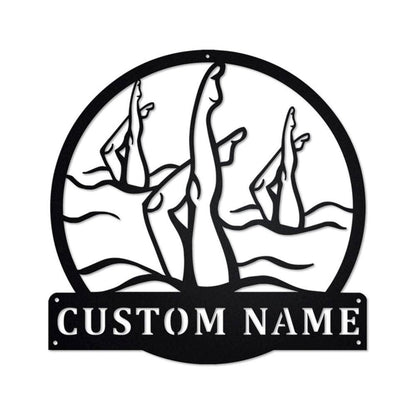Personalized Metal Monogram Sign, Artistic Swimming Metal Sign, Artistic Swimming Metal Wall Art, Artistic Swimming Metal Sign,