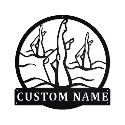 Personalized Metal Monogram Sign, Artistic Swimming Metal Sign, Artistic Swimming Metal Wall Art, Artistic Swimming Metal Sign,