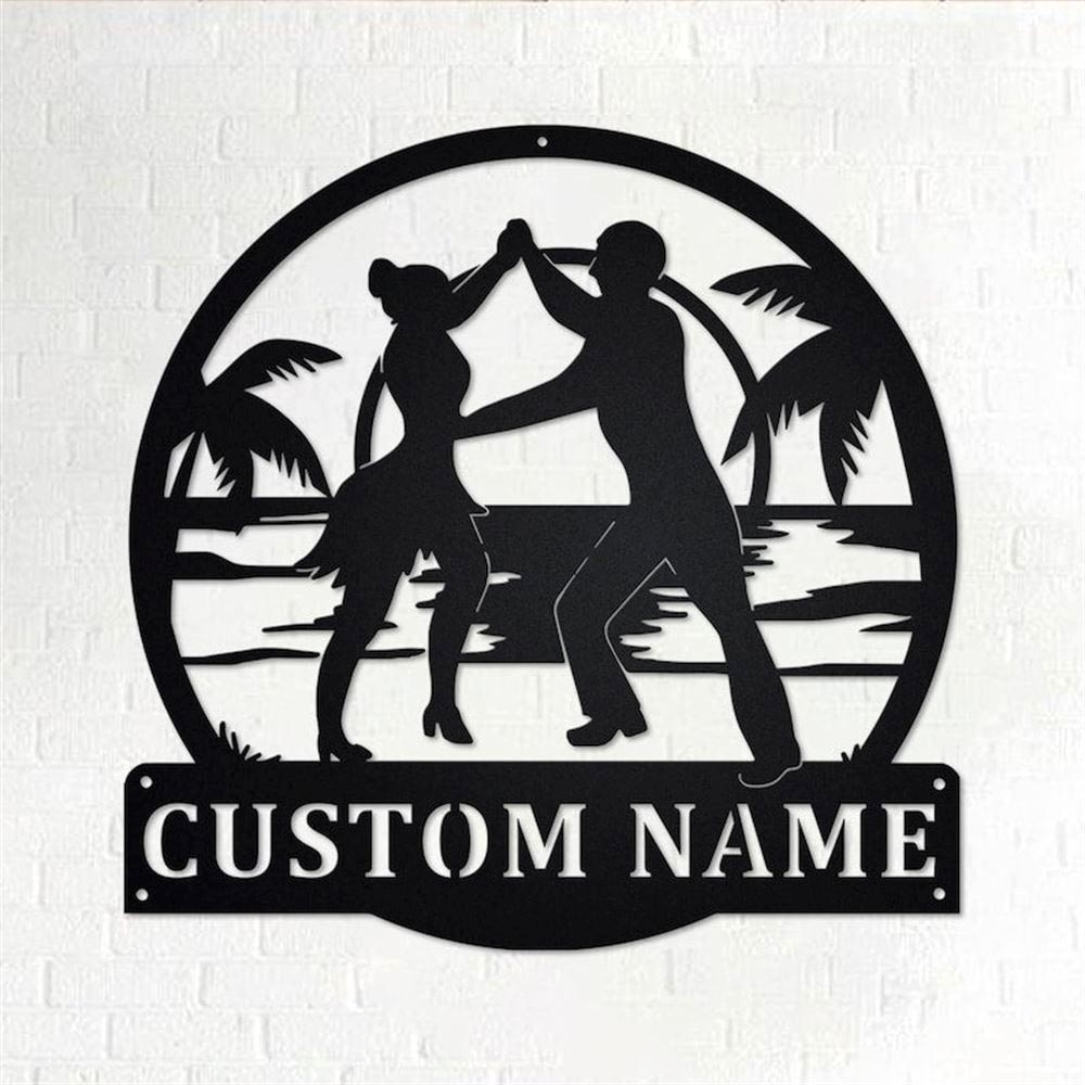 Personalized Metal Monogram Sign, Bachata Dance Metal Wall Art, Bachata Dance Name Sign, Bachata Dance Home Decor