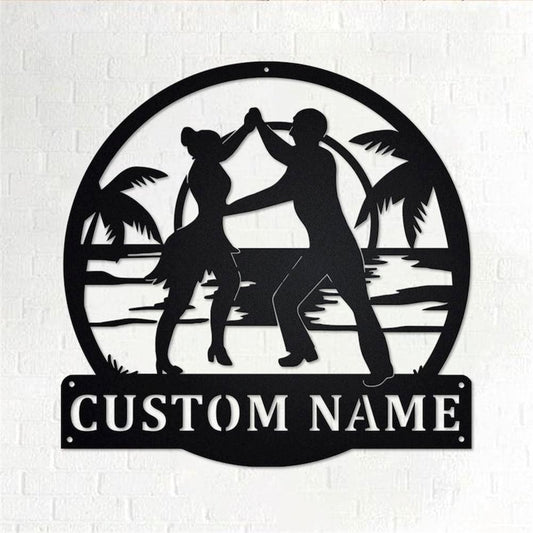Personalized Metal Monogram Sign, Bachata Dance Metal Wall Art, Bachata Dance Name Sign, Bachata Dance Home Decor