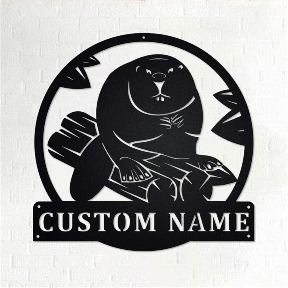Personalized Metal Monogram Sign, Beaver Metal Wall Art, Beaver Name Sign, Beaver Metal Home Decor