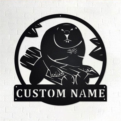 Personalized Metal Monogram Sign, Beaver Metal Wall Art, Beaver Name Sign, Beaver Metal Home Decor